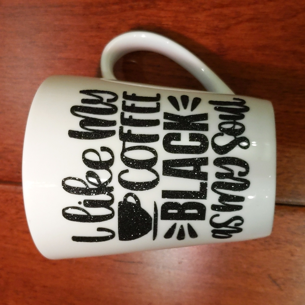 At Home I Like My Coffee Black As My Soul Coffee Tea Raised Black Glittery